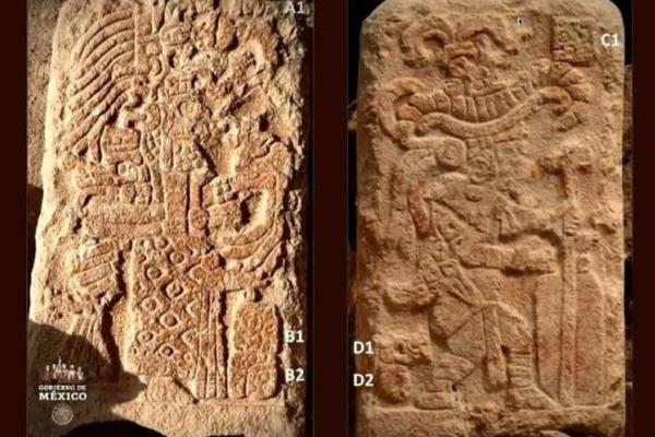 Hallan estela dual con imágenes de dioses mayas en Yucatán