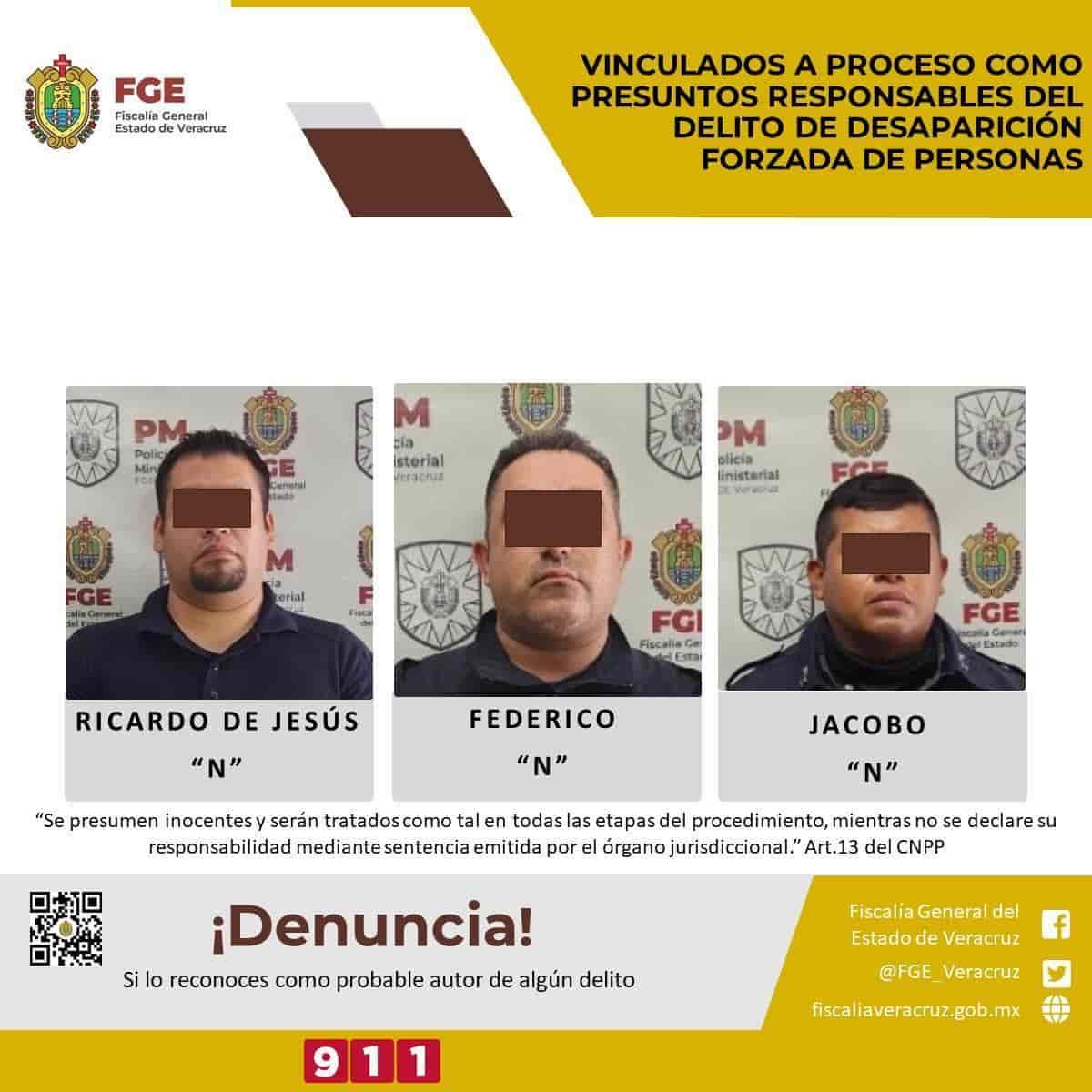 Dictan prisión preventiva a 3 policías de Veracruz involucrados en la desaparición de El Archi