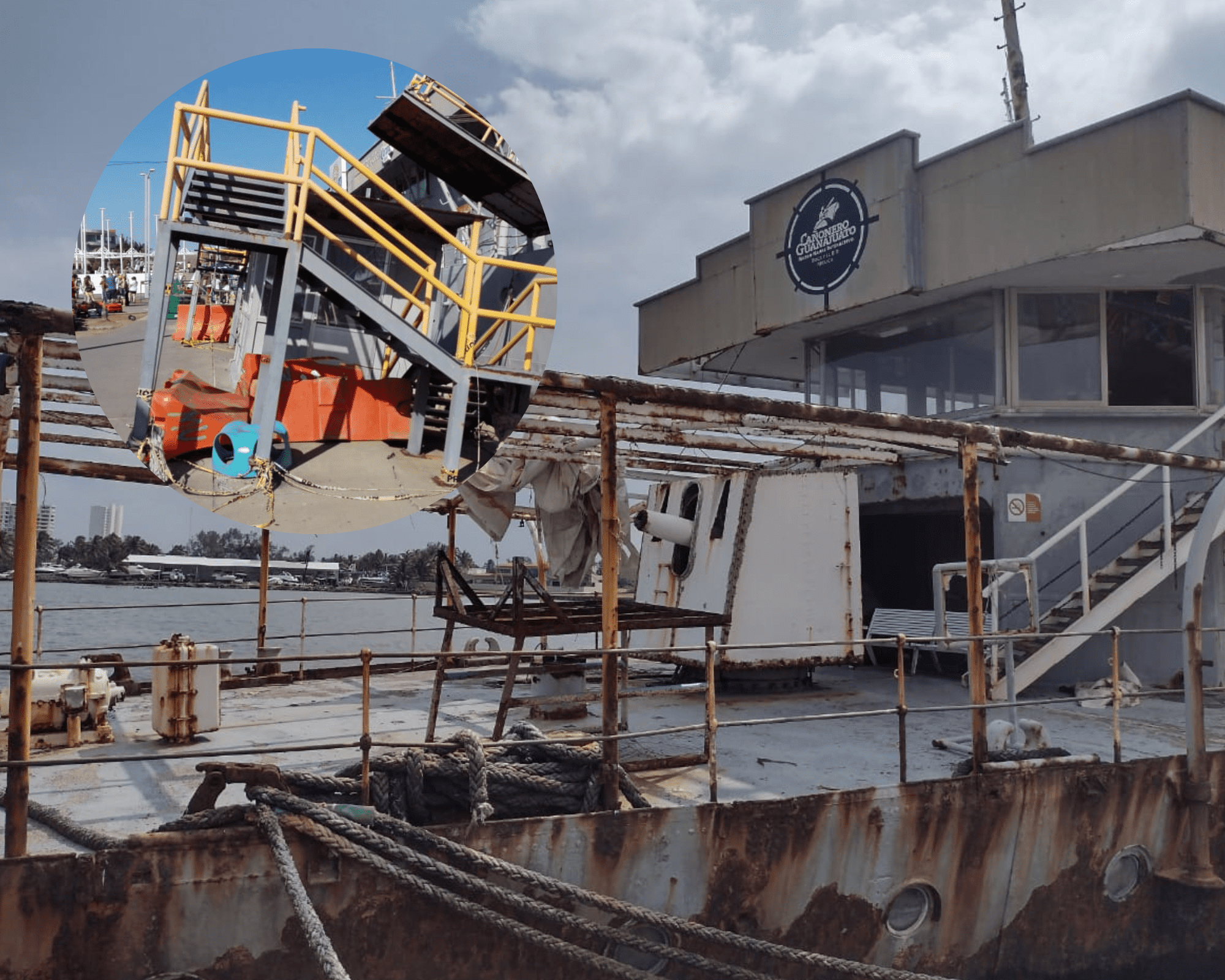 Corrosión y desinterés acabaron con el Buque Guanajuato en Boca del Río