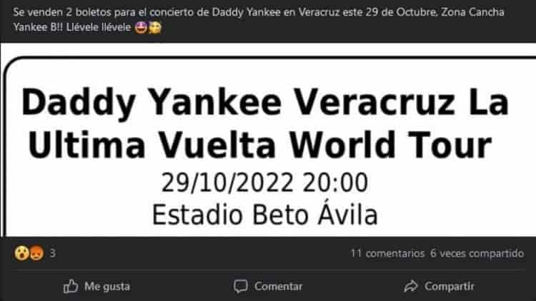 ¡Alertan por boletos falsos! A 5 días aumentó la reventa para ver a Daddy Yankee en Veracruz