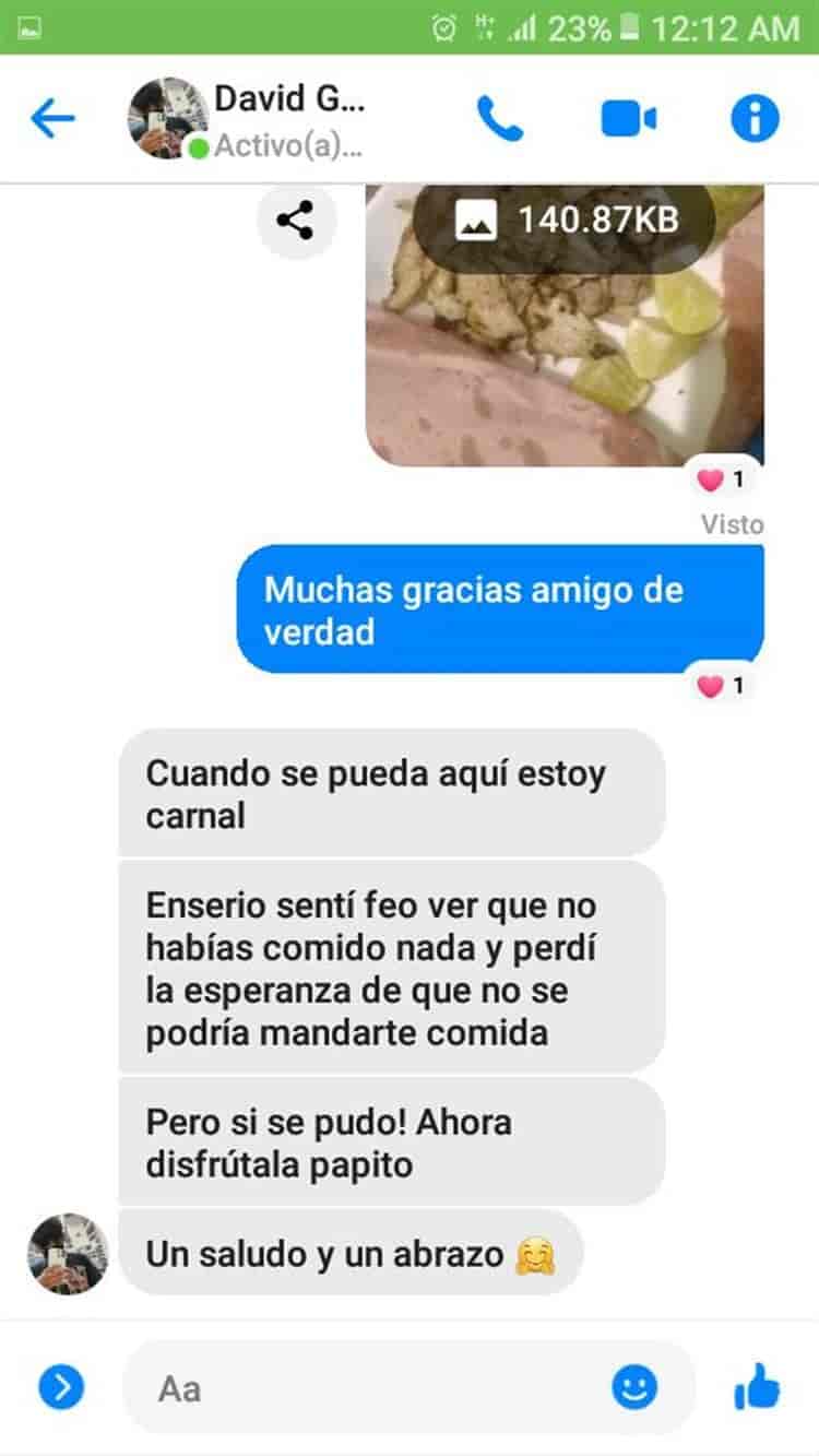 Usuario de redes sociales le regaló comida a un vigilante