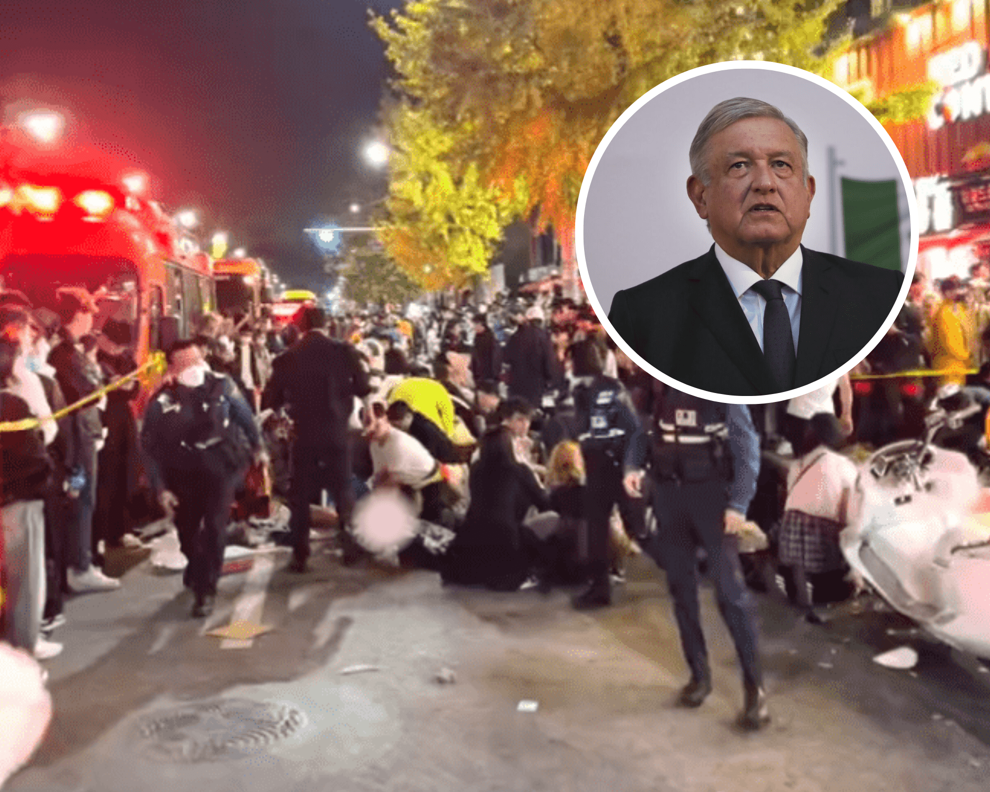 AMLO lamenta estampida por Halloween en Corea del Sur; 154 fallecieron