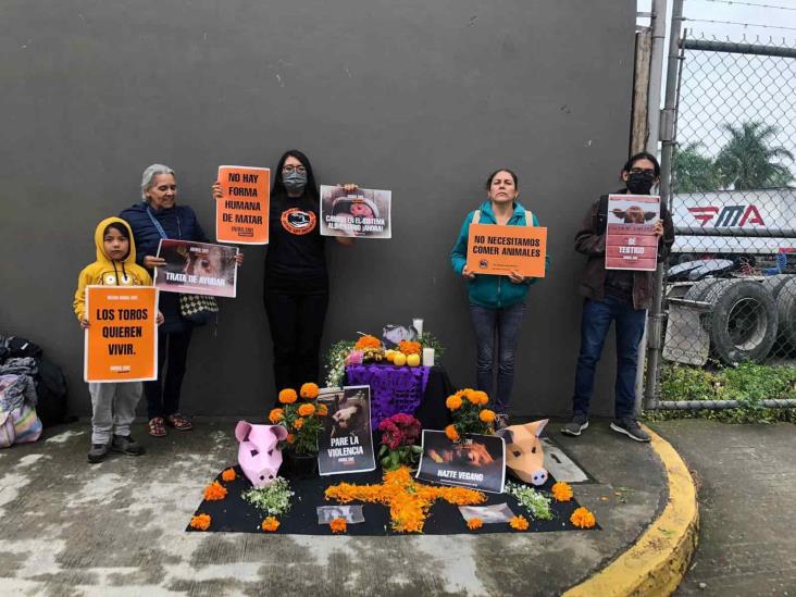 Con ofrenda, animalistas de Orizaba buscan concientizar sobre sacrificio de animales