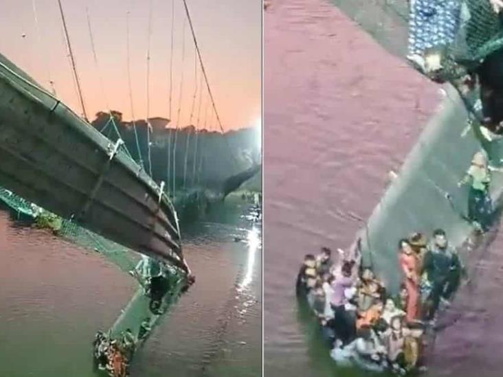 Colapsa puente colgante en la India; hay 60 fallecidos (+Video)