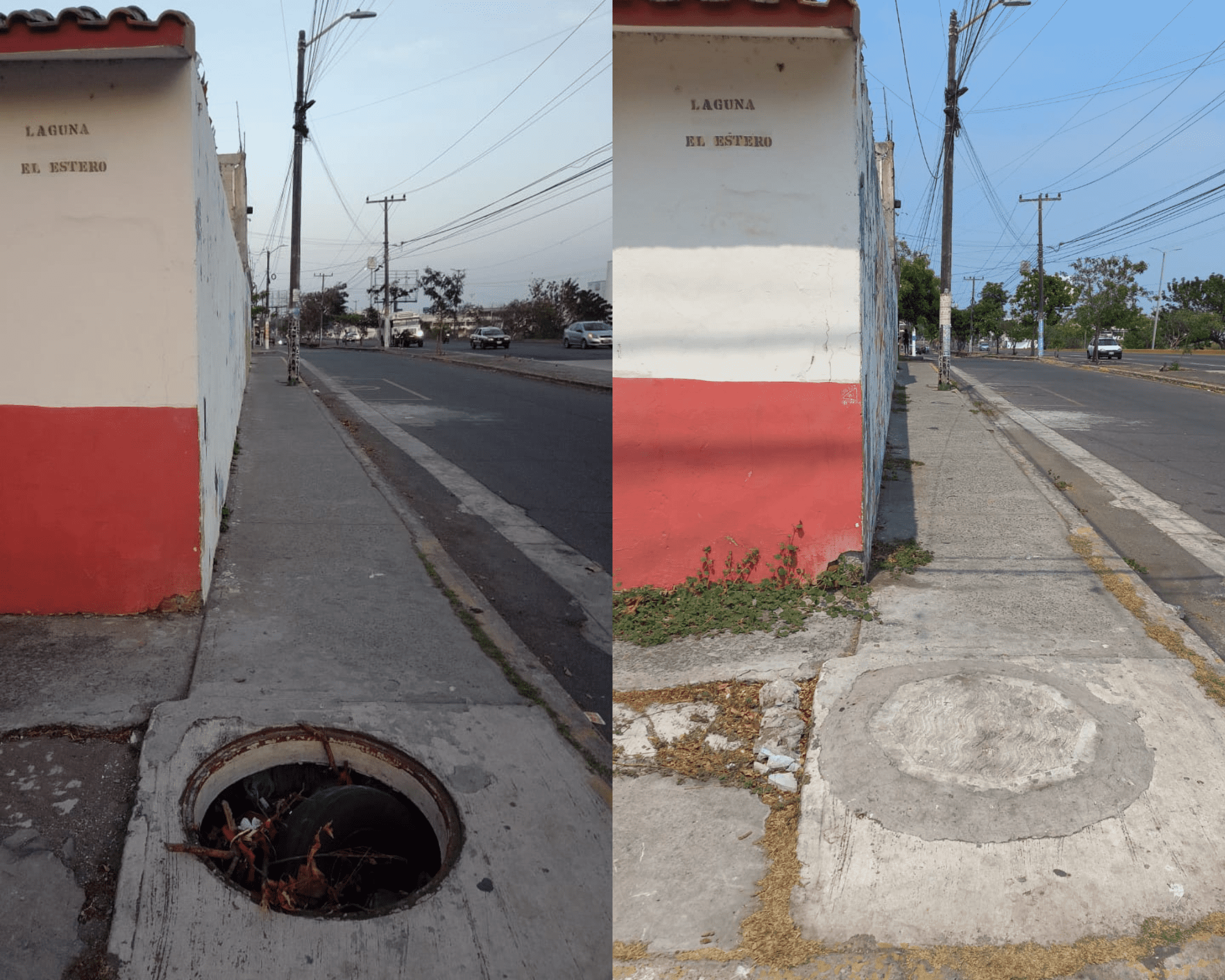 Vecinos en El Coyol urgen a autoridades reparar banquetas en mal estado