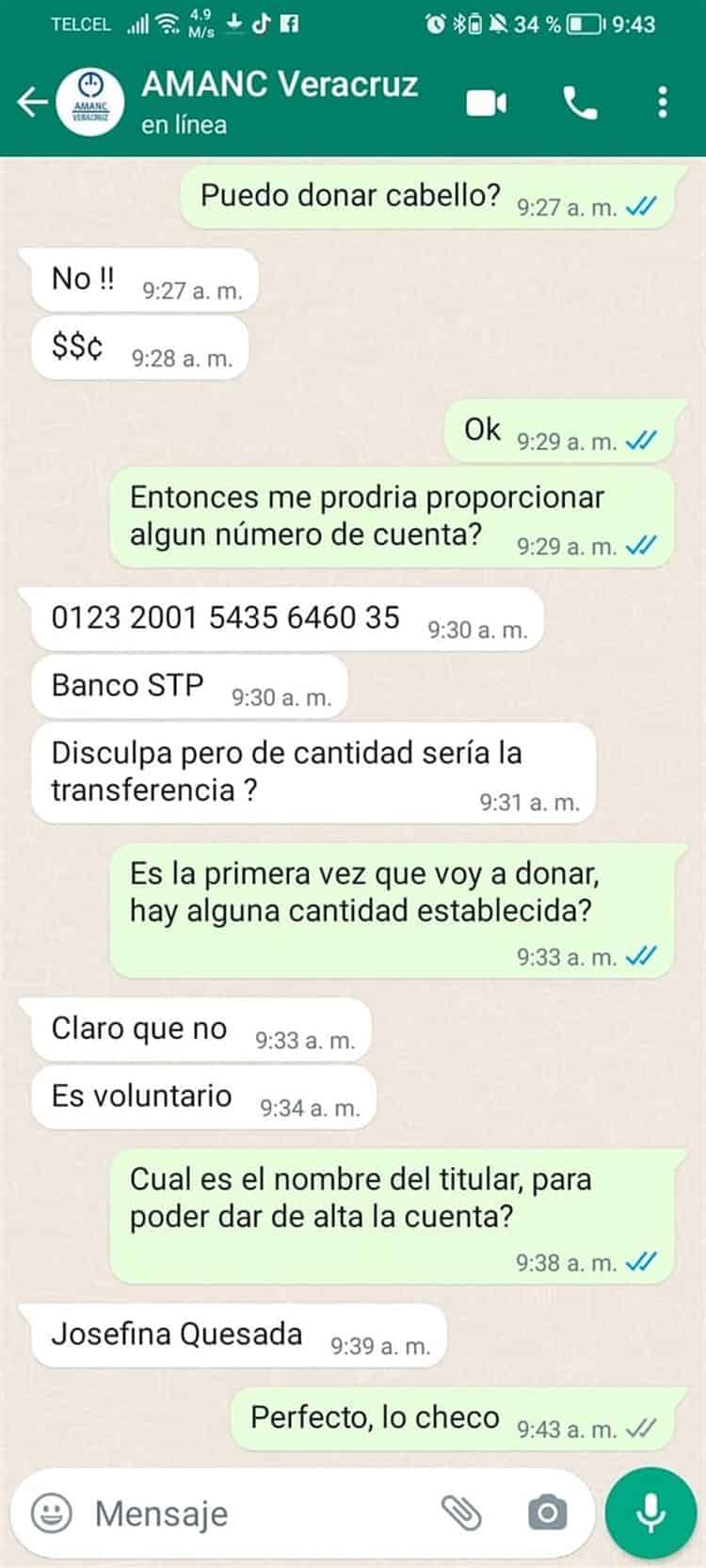 Hackean WhatsApp de AMANC Veracruz; piden dinero a su nombre