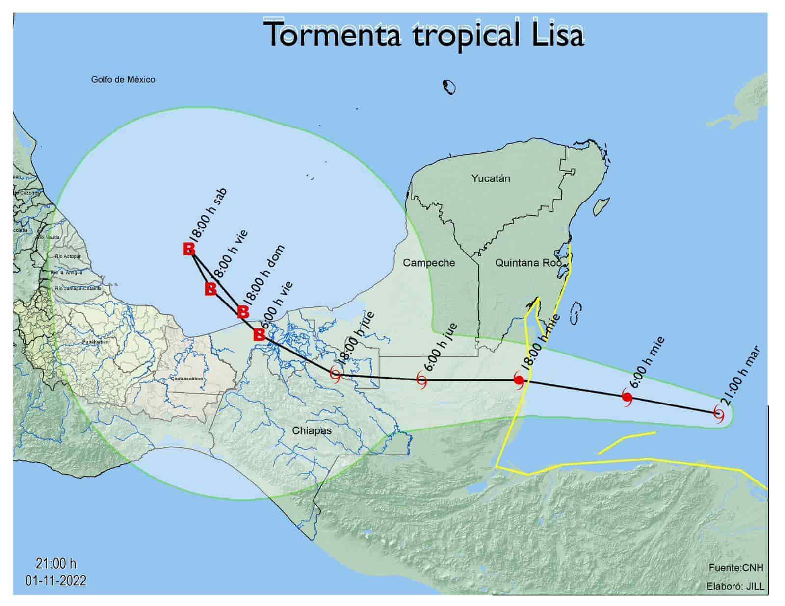 Tormenta tropical Lisa podría dejar afectaciones en el sur de Veracruz