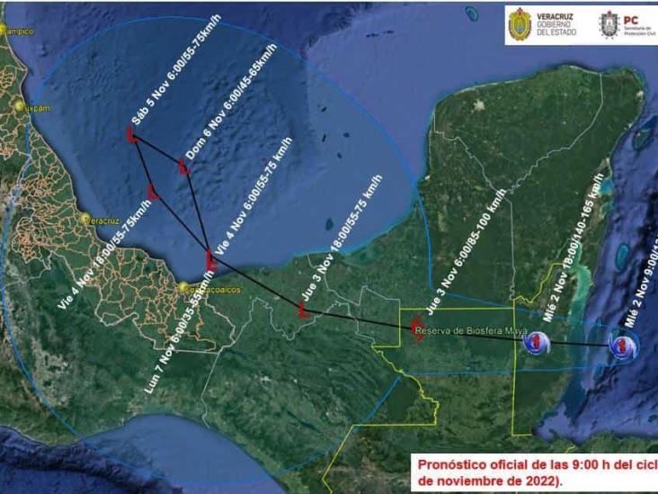 ¡Atentos! Huracán Lisa se encuentra a 760 kilómetros de Coatzacoalcos