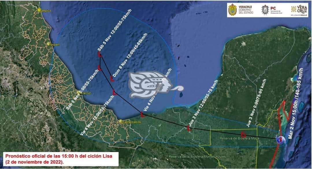 El huracán “Lisa” se encuentra a 760 kilómetros de Coatzacoalcos