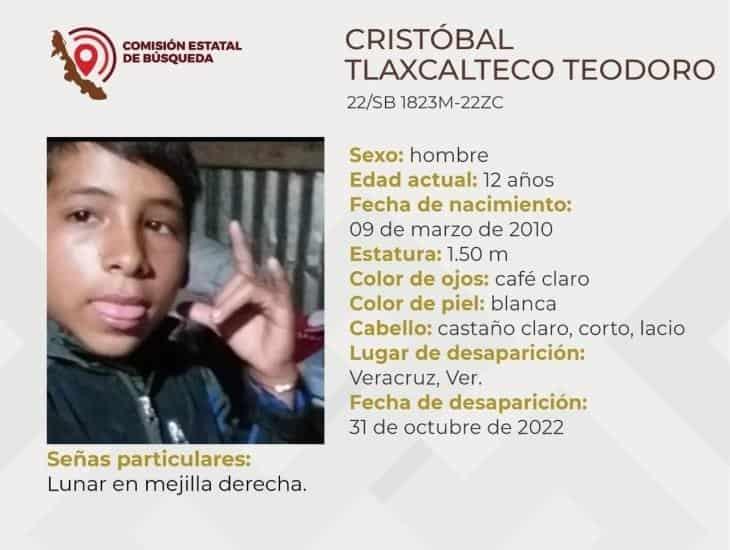 Cristóbal, menor de edad, desapareció en la ciudad de Veracruz