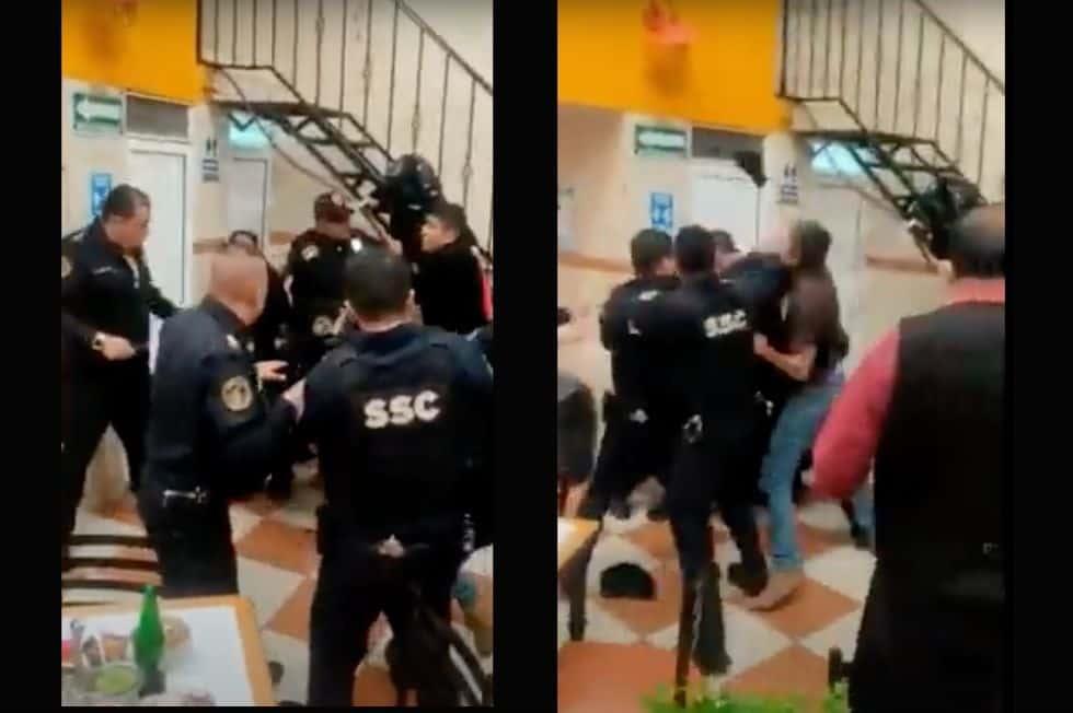 SSC-CDMX reprueba riña de policías y comensales en taquería (Video)