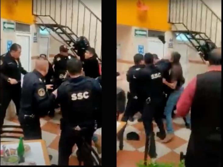 SSC-CDMX reprueba riña de policías y comensales en taquería (Video)