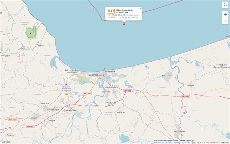 Coatzacoalcos, epicentro de 20 temblores en el año: SSN
