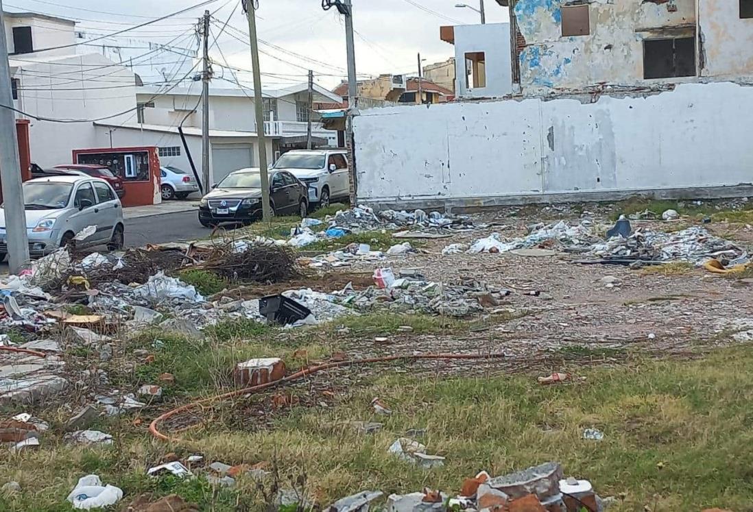 Temen por su seguridad por lote baldío abandonado en Boca del Río