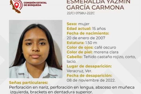 Desaparece joven de 15 años en calles de la ciudad de Veracruz; lleva perdida 2 días