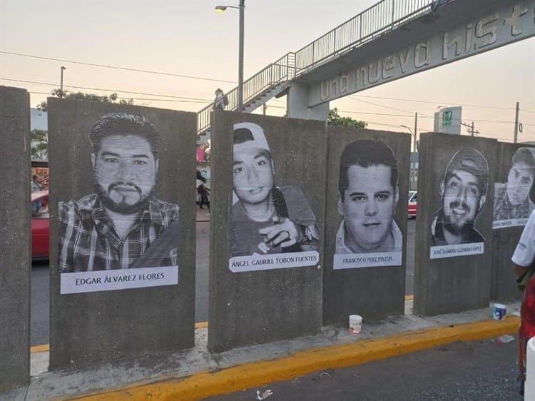 Buscan a desaparecidos con un mural en conocida avenida de Veracruz