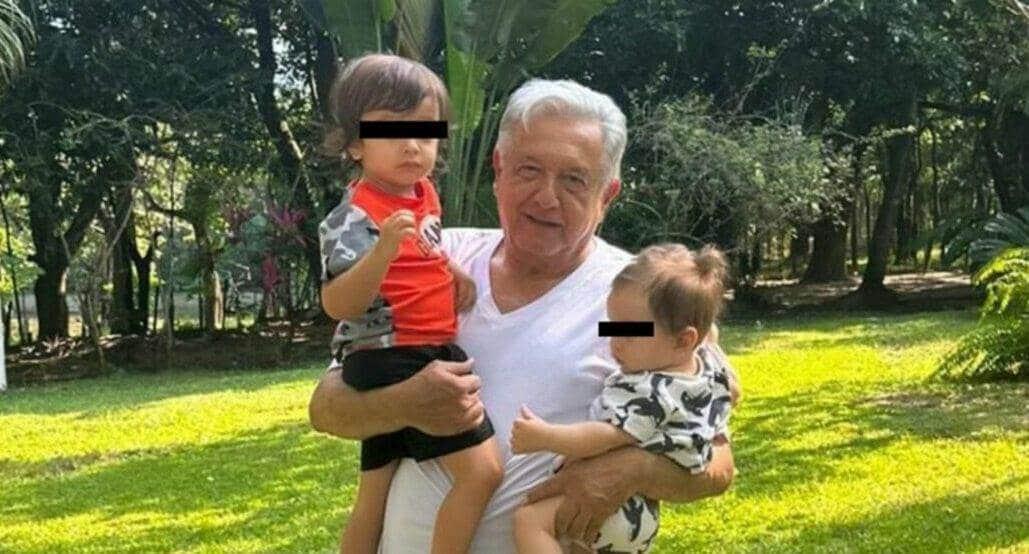 AMLO presume a sus nietos, previo a su cumpleaños este domingo