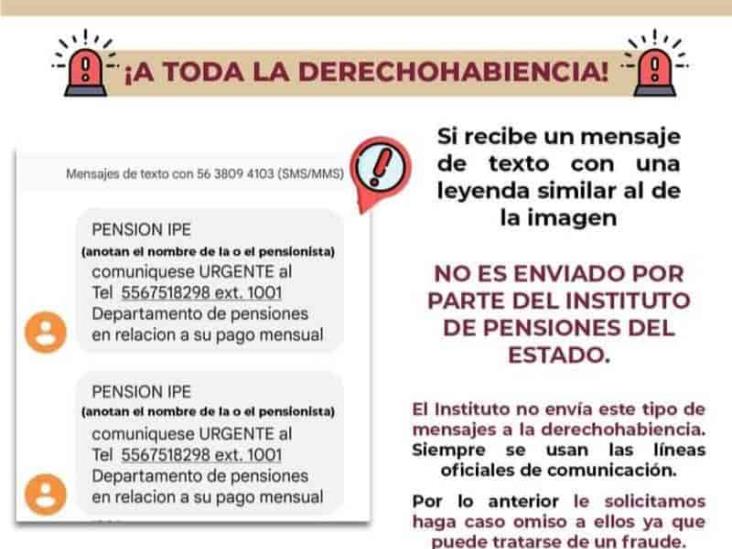 Ojo: alerta IPE por falsos mensajes de texto que llegan a derechohabientes