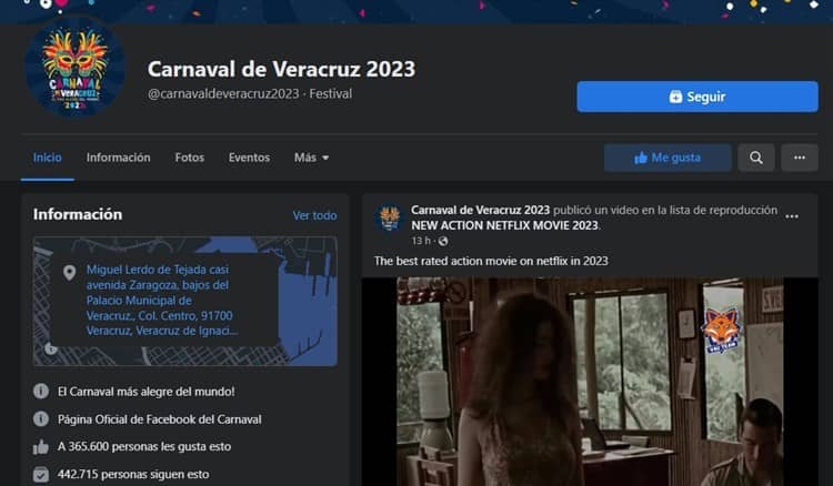 Hackean sitio de Facebook del Carnaval de Veracruz