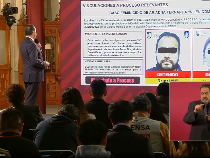 Destacan en la mañanera la vinculación a proceso de Rautel “N” y Vanessa “N”