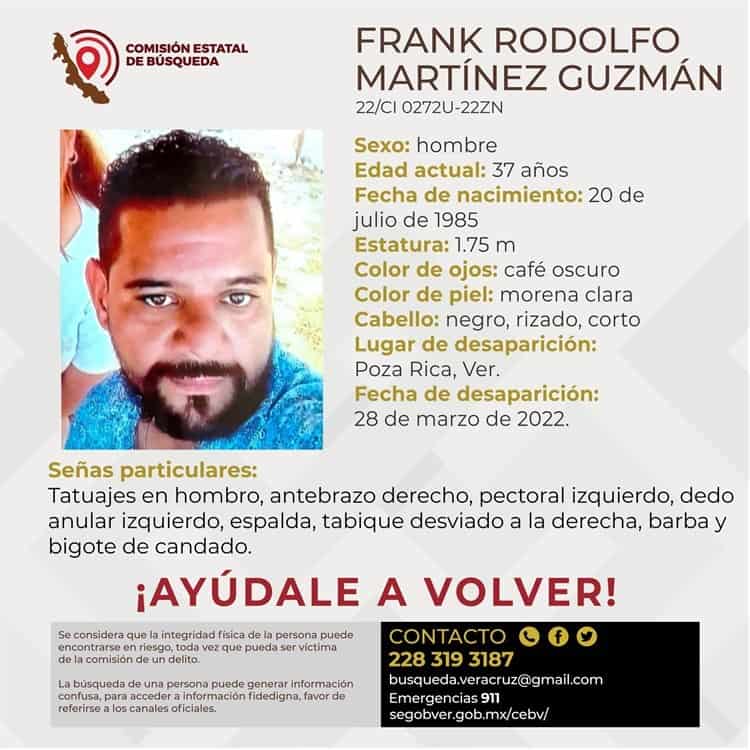 ¡Siguen buscando a Frank Rodolfo en Poza Rica! Desapareció desde marzo