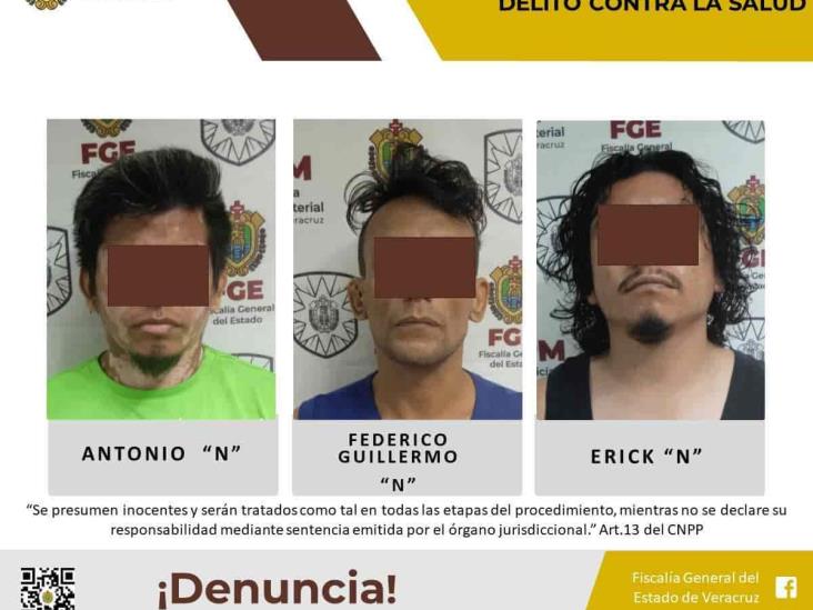 Vinculan a proceso a 3 detenidos con dosis de cristal en la Vistalmar en Coatzacoalcos