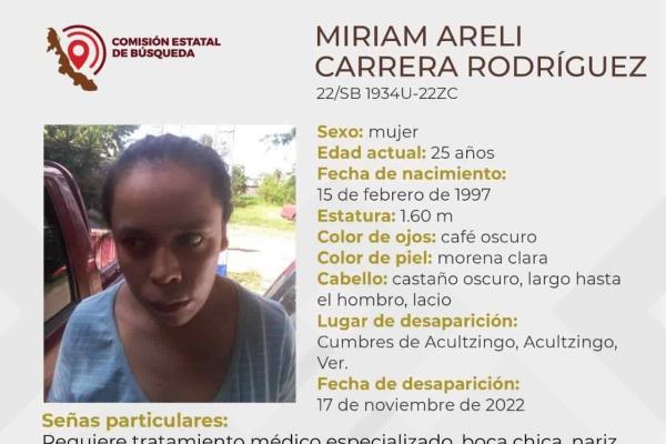 Buscan a Miriam Areli Carrera, desapareció en Acultzingo, Veracruz