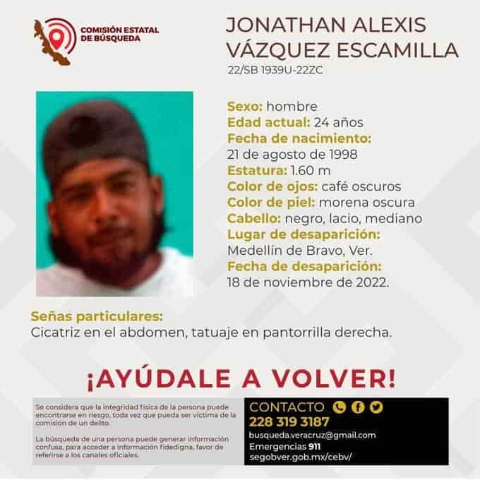 Buscan a Jonathan Alexis Vázquez, desapareció en Medellín