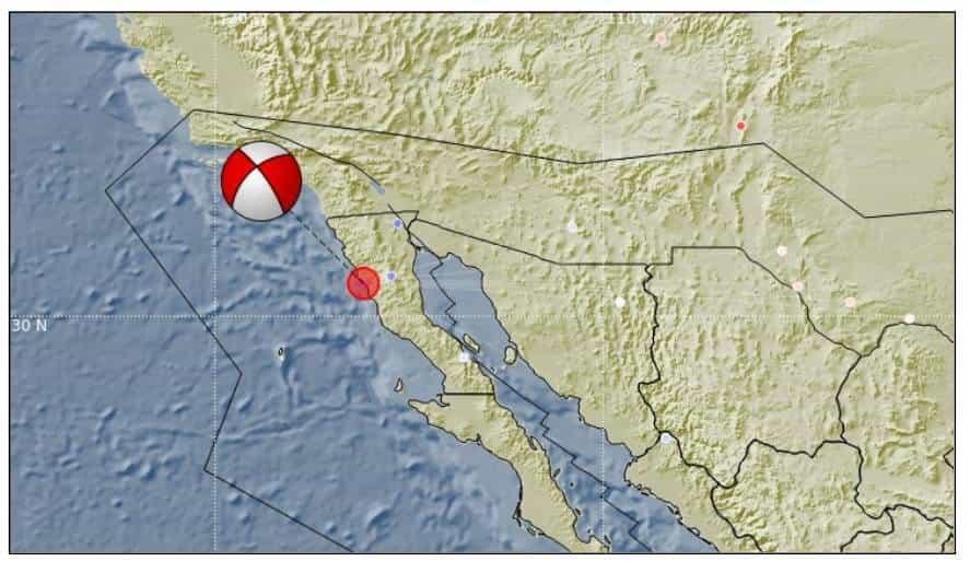 Sacude sismo de magnitud 6.2 a Baja California este martes