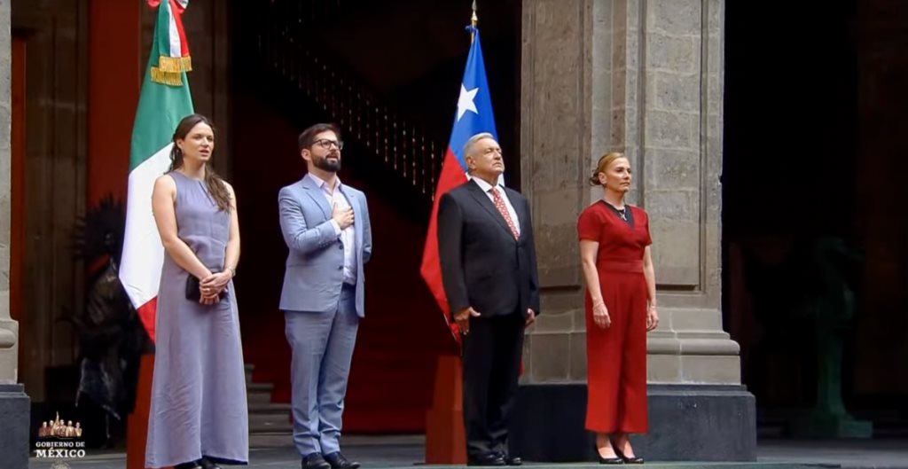 AMLO recibe al presidente de Chile, Gabriel Boric, en Palacio Nacional