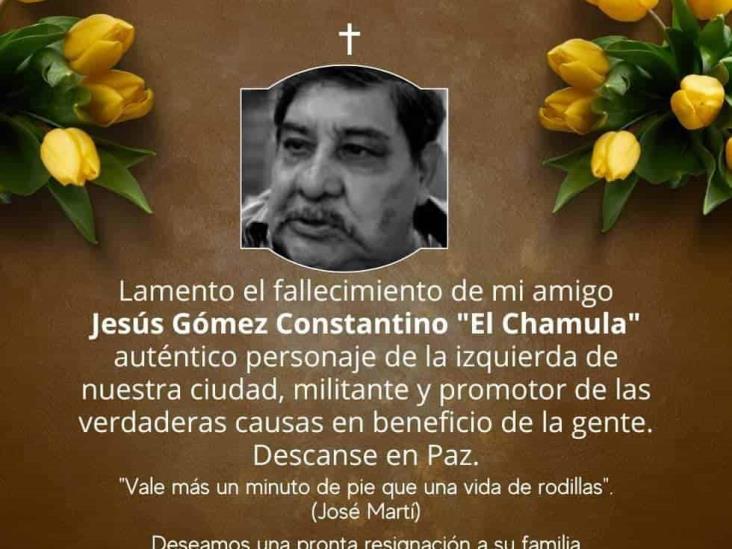Fallece Jesús Gómez El Chamula, conocido exlíder del PRD en Coatzacoalcos
