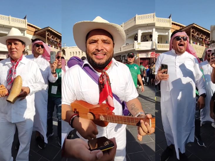 Suena el son jarocho en Qatar a favor de la Selección Mexicana (+Video)