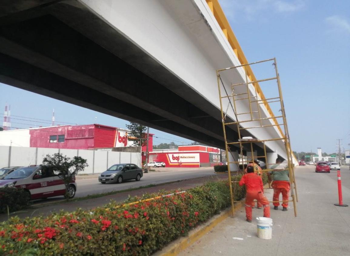 Pintan Distribuidor Vial de Coatzacoalcos