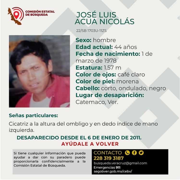 Pese a 11 años desaparecido, familiares continúan buscando a José