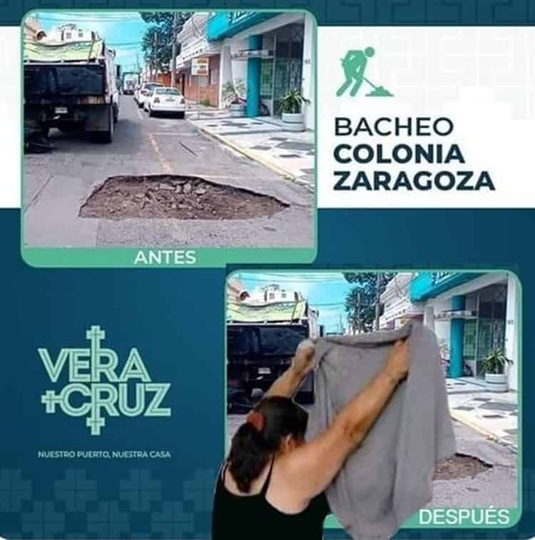 ¡No es la luna, es Veracruz! Exhiben cráteres en las calles