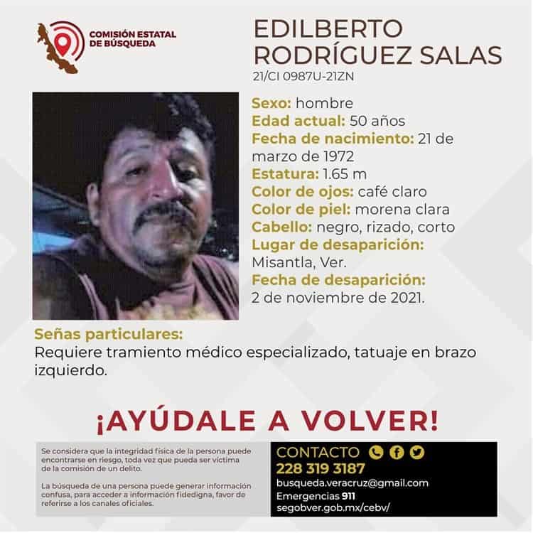 Siguen buscando a Edilberto Rodríguez; desapareció hace un año en Misantla
