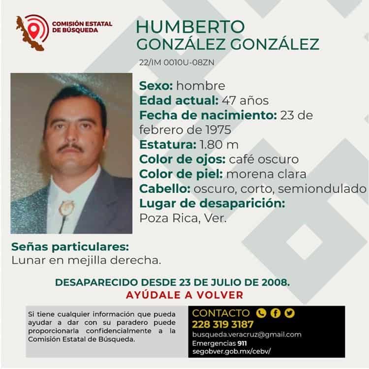 ¡Todavía no hay pistas de Humberto! Desapareció en Poza Rica desde 2008