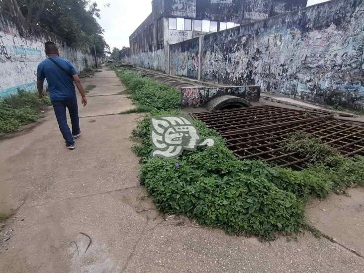 Permanece en el abandono canal a cielo abierto en Coatzacoalcos