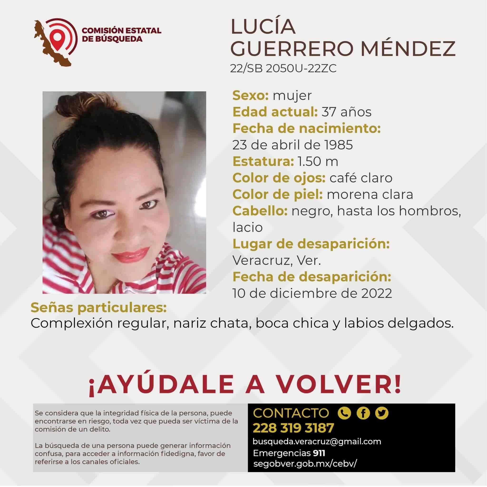 Buscan a Lucía Guerrero, desapareció en calles del puerto de Veracruz