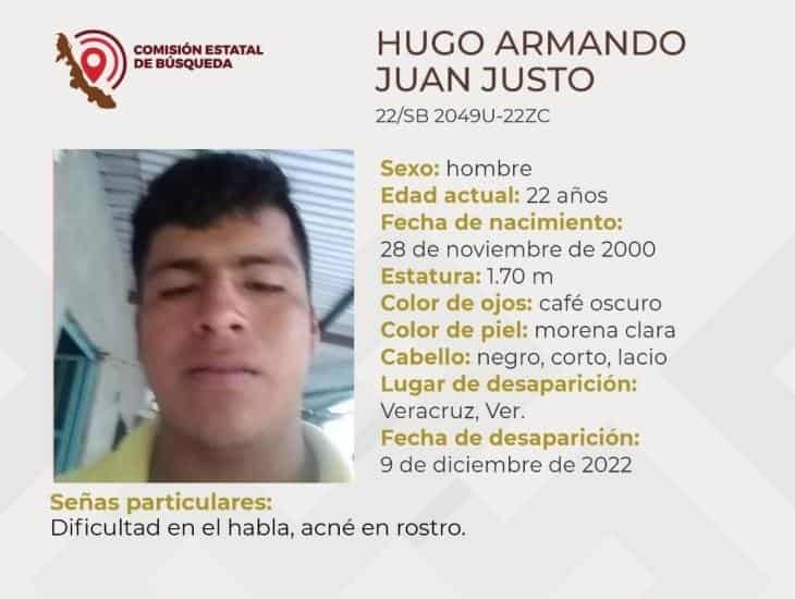 Hugo lleva desaparecido dos días en calles de Veracruz; ayúdale a volver a casa