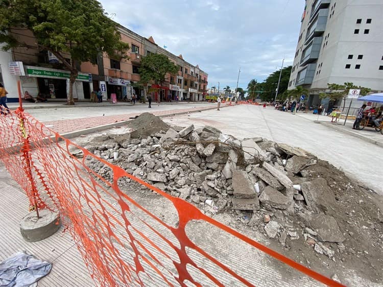 Obra del Ayuntamiento de Veracruz causa problemas al comercio