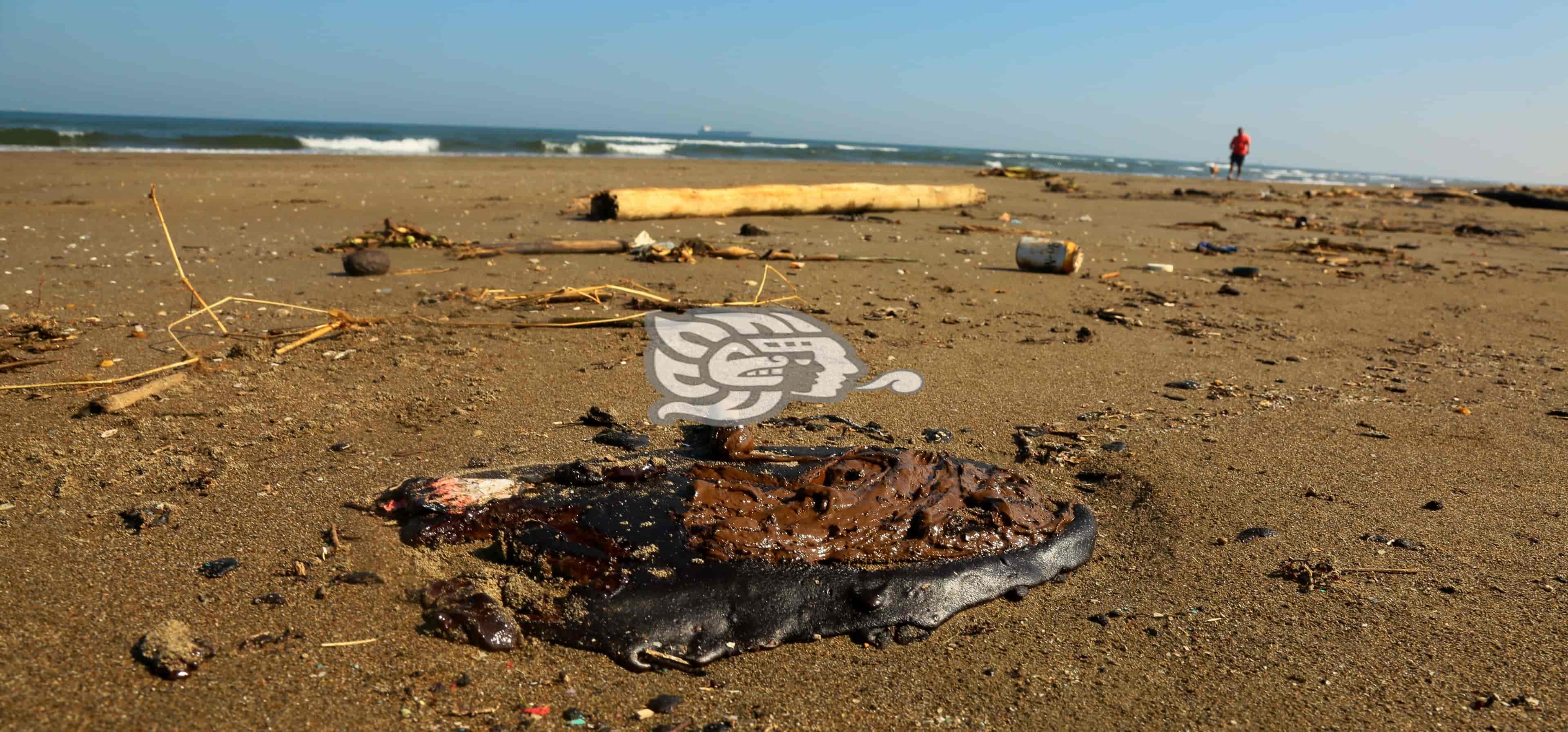 Manchas de chapopote recaen en playas del sur de Veracruz