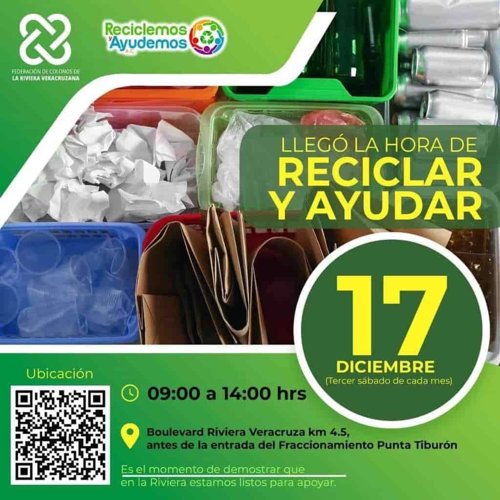 Realizarán evento de reciclaje en la Riviera Veracruzana