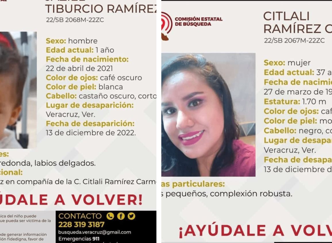 Desaparece madre e hijo en calles de Veracruz; piden el apoyo para localizarlos