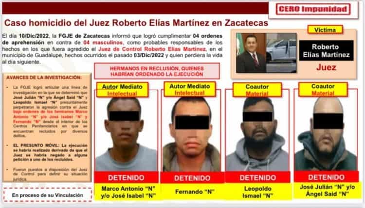 Juez de Zacatecas, Roberto Elías, asesinado por negarse a petición de reos, afirma la SSPC