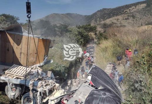 Tráiler sin frenos se despista en la Puebla-Orizaba; rapiñeros roban la carga (+Video)