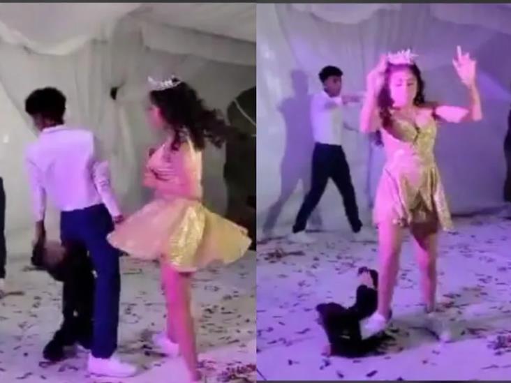 ¡Muévete! Quinceañera pisa a pequeño que se atraviesa en su baile (+Video)