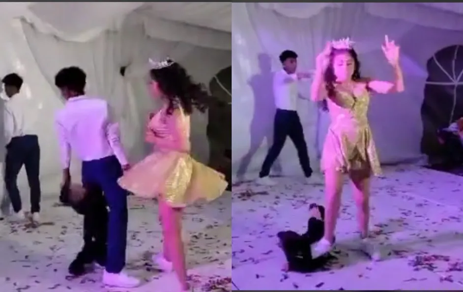 Quinceañera pisa a niño que se atraviesa durante su baile (+Video)