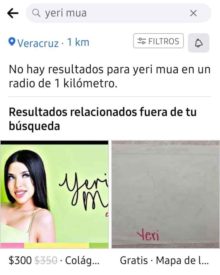 Venden mapa con nombre de Yeri MUA cuando cursaba escuela en Veracruz