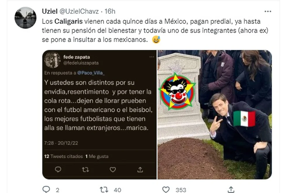 Expulsan de “Los Caligaris” a integrante por comentarios en contra de México